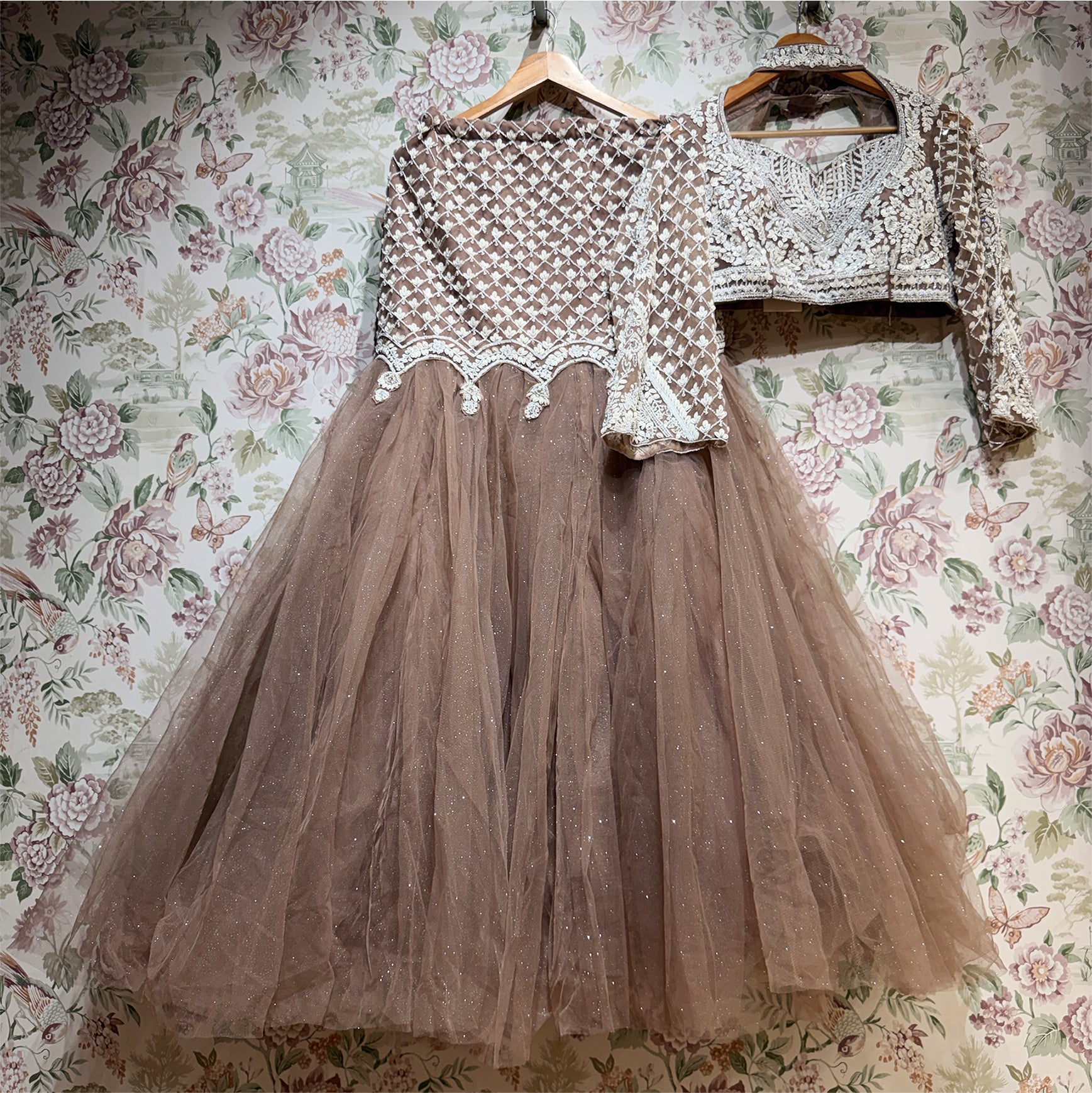 The Amber Fort Edit: Peach Heritage Lehenga Ensemble III – Peach – view 1