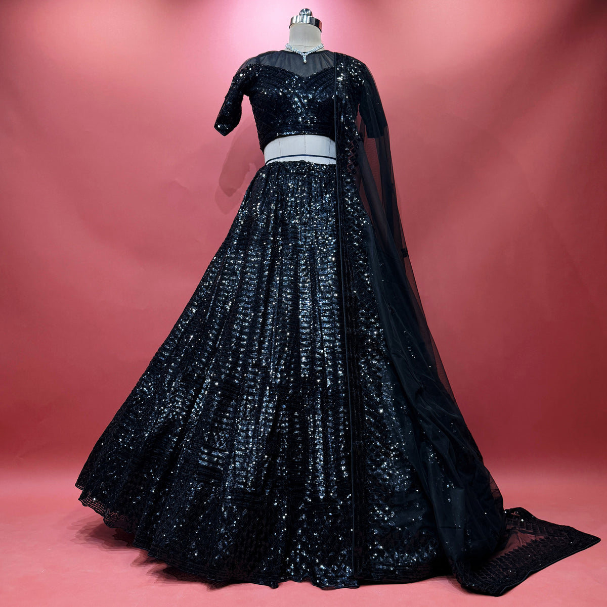 The Saubhagya Collection: Heritage Lehenga Ensemble I - Black - view 2