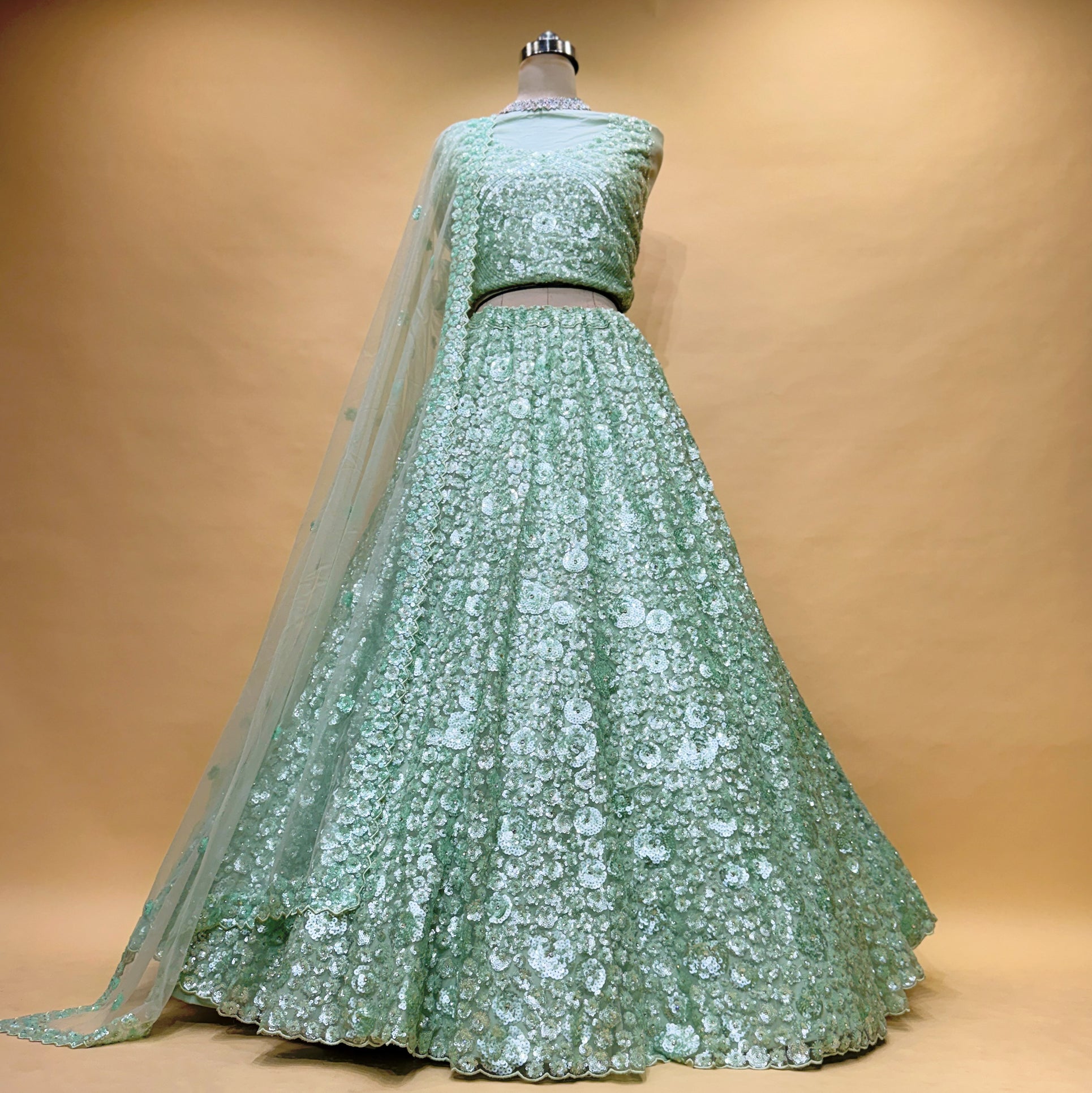 The Vivaha Heirloom: Gold Heritage Lehenga Ensemble I – Gold – view 2