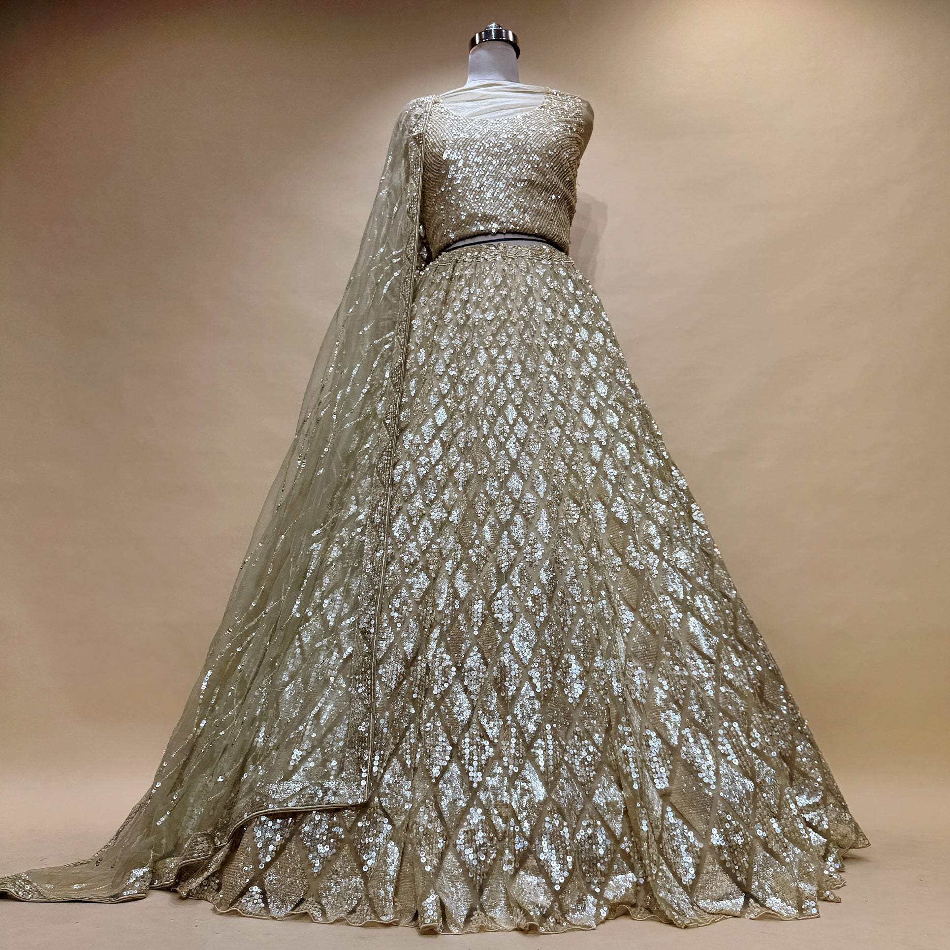 The Rajputana Darbar Edit: Gold Heritage Lehenga Ensemble IV – Gold – view 1