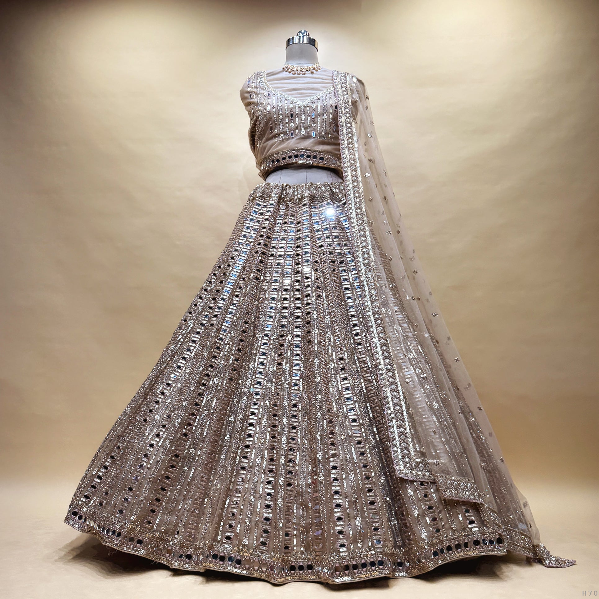The Kashi Trousseau Collection: Ivory & Gold Heritage Lehenga Ensemble III – Ivory and Gold – view 1