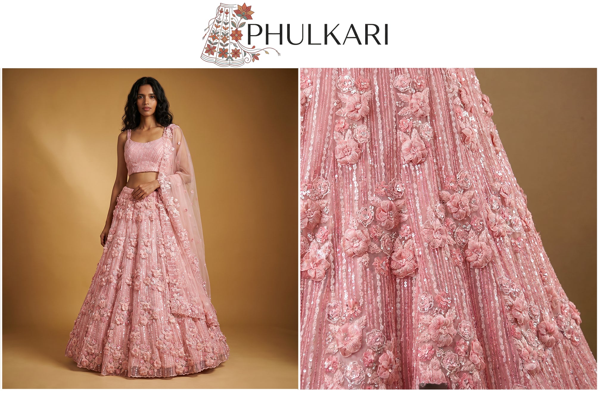 The Mewar Heritage Edit: Ivory Net Lehenga Ensemble III – Ivory – view 5