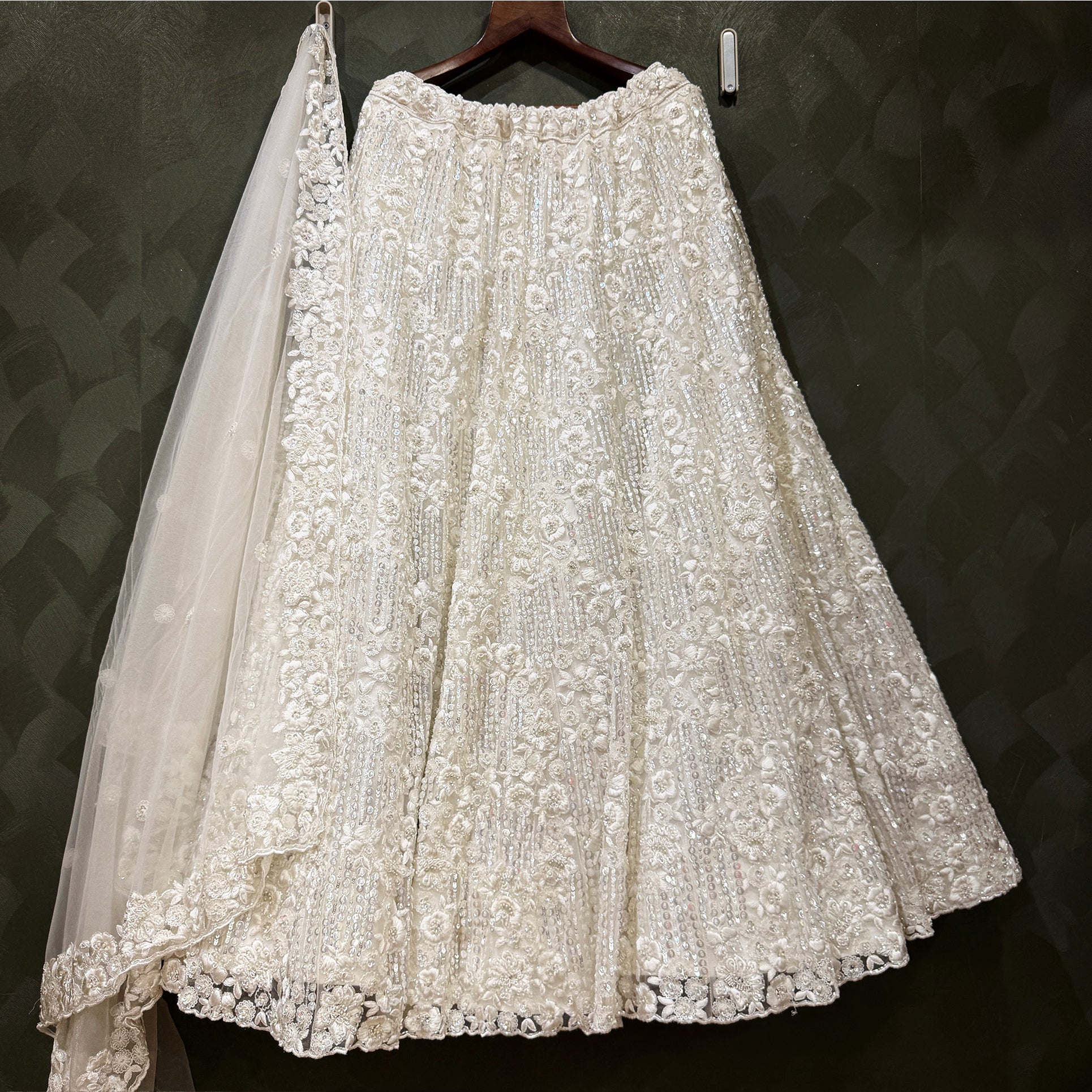 The Parampara Heirloom: White Heritage Lehenga Ensemble I – Off White – view 1