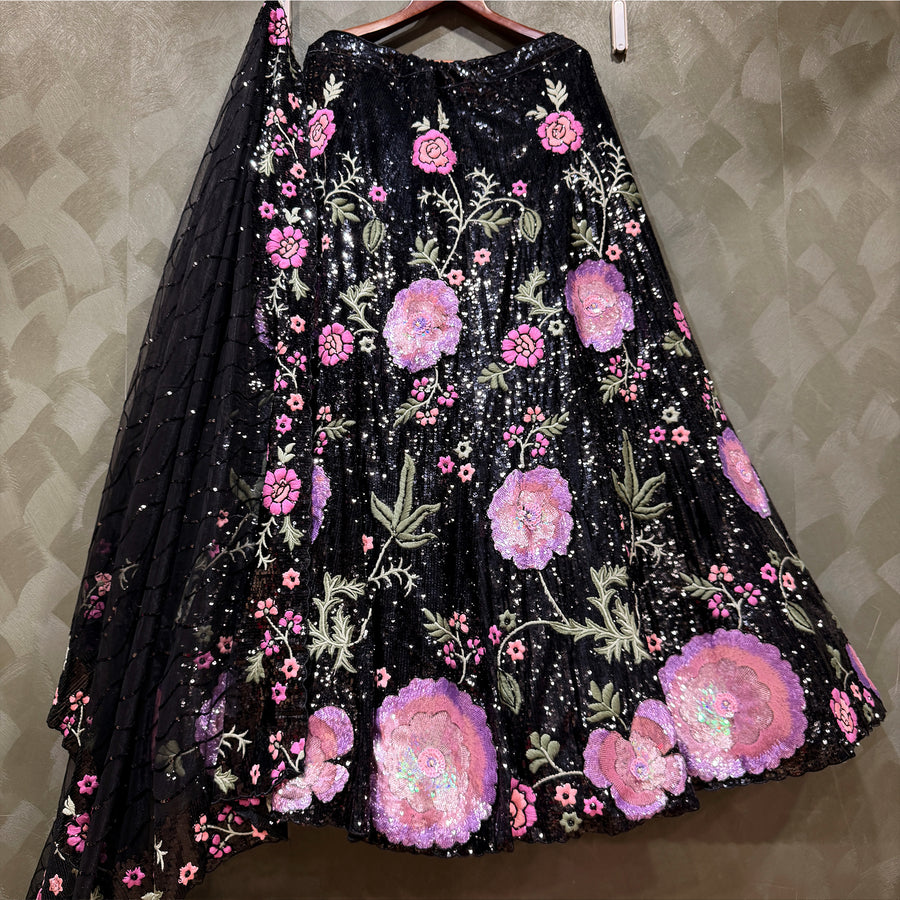 The Mewar Heritage Heirloom: Black Heritage Lehenga Ensemble