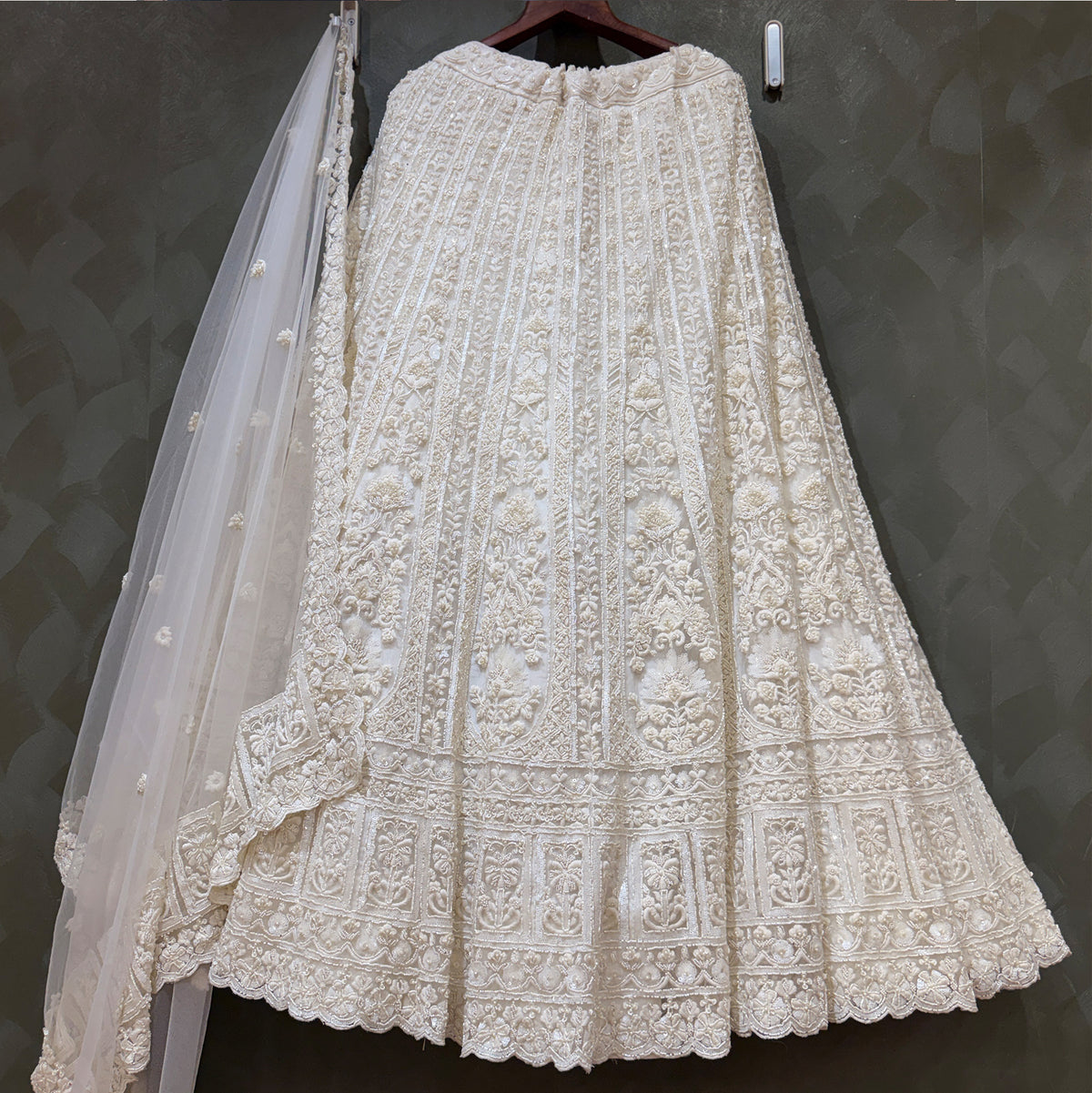 The Jaipur Palace Collection: White Heritage Lehenga Ensemble III – Off White – view 1