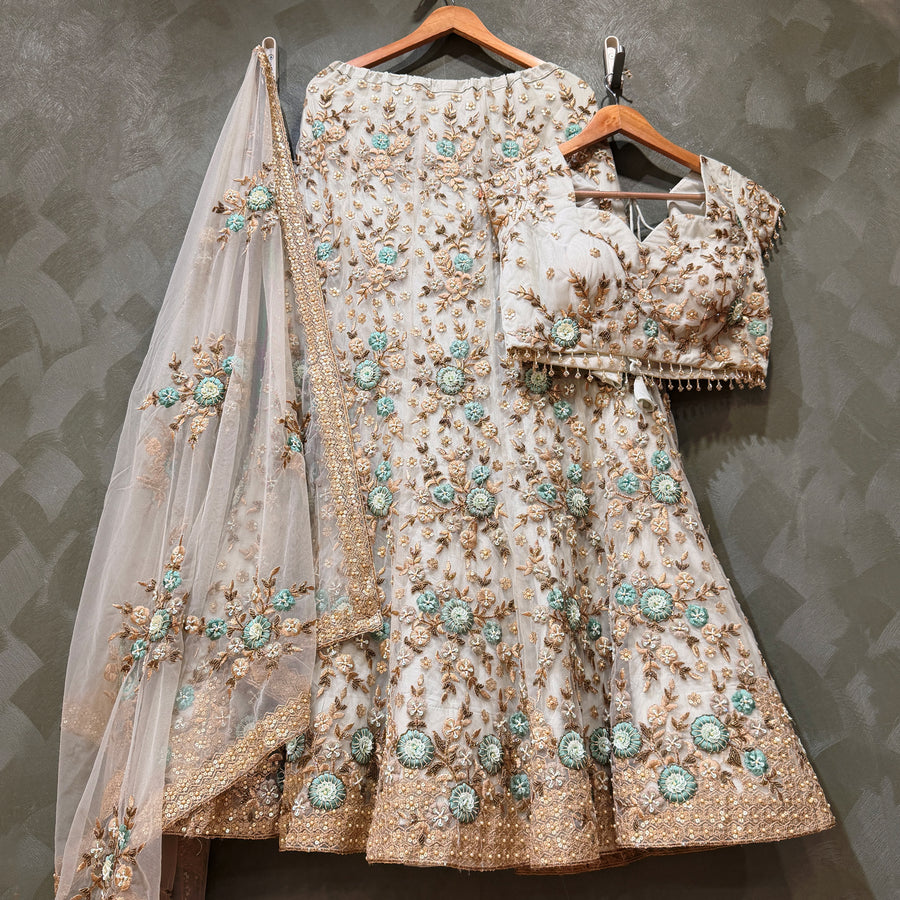 The Indrani Heirloom: Ivory Lehenga Ensemble