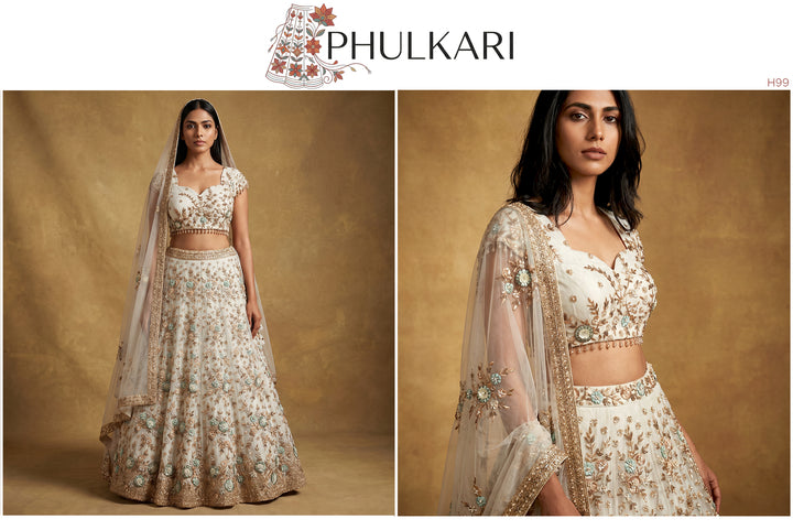 The Indrani Heirloom: Ivory Lehenga Ensemble