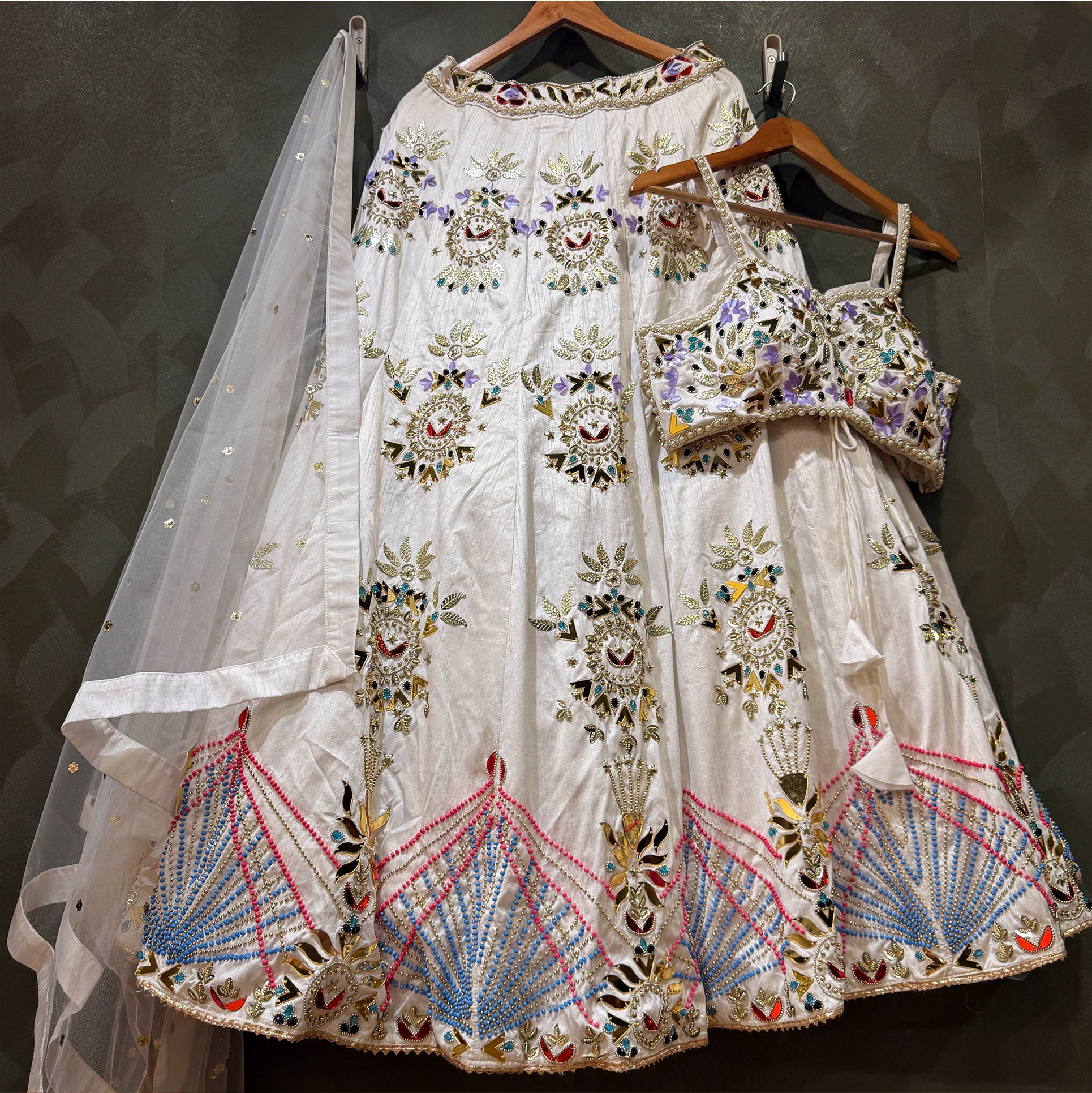 The Jaipur Palace Heirloom: Maroon Heritage Lehenga Ensemble IV – Maroon – view 3