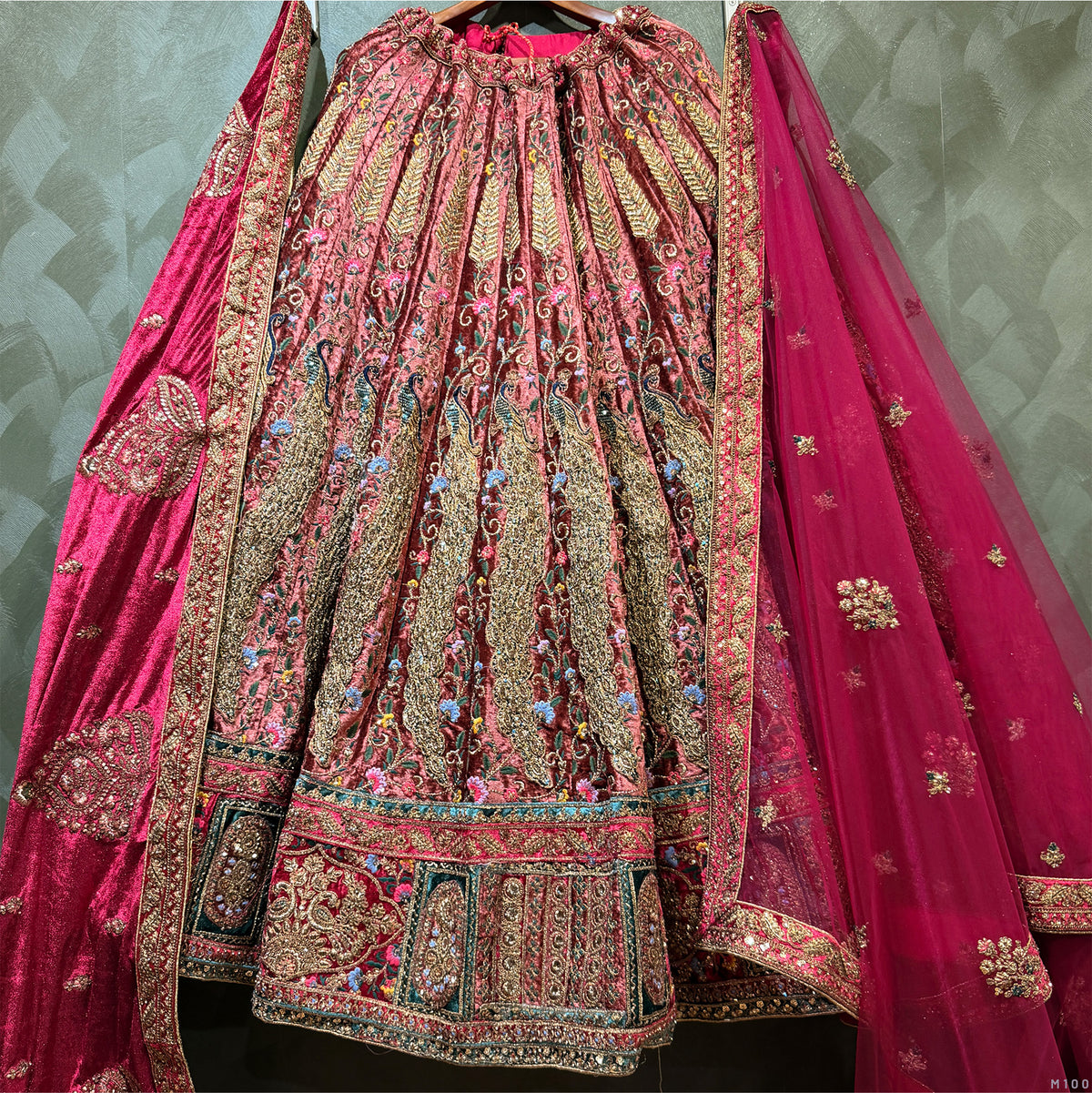 The Ananda Heirloom: Maroon Heritage Lehenga Ensemble IV – Maroon – view 1