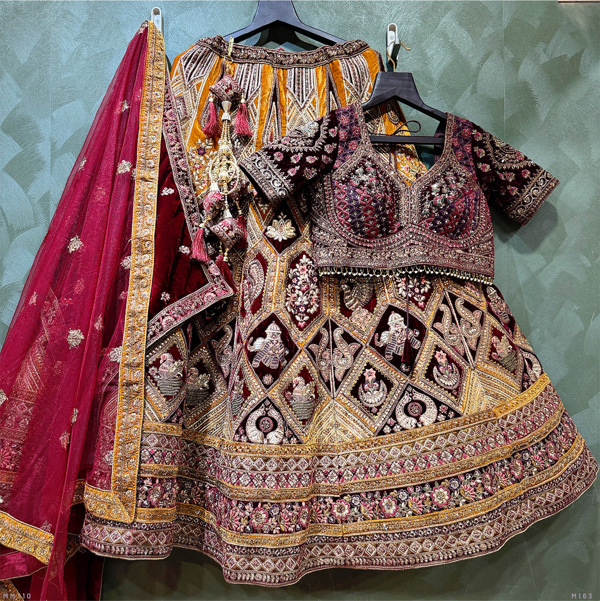 The Kashi Trousseau Edit: Heritage Lehenga Ensemble III – Multi Colour – view 1