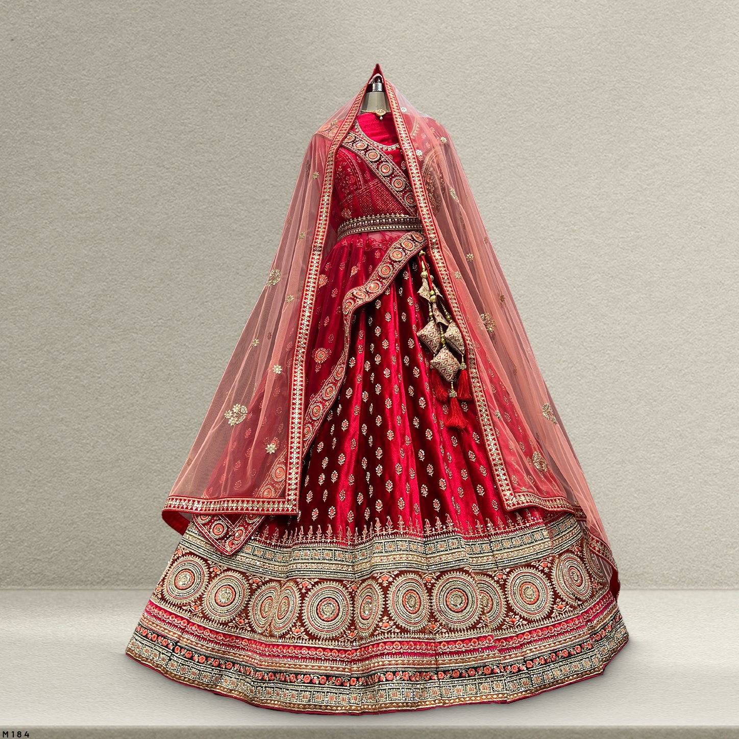 The Kalyani Edit: Maroon Heritage Lehenga Ensemble – Maroon – view 1