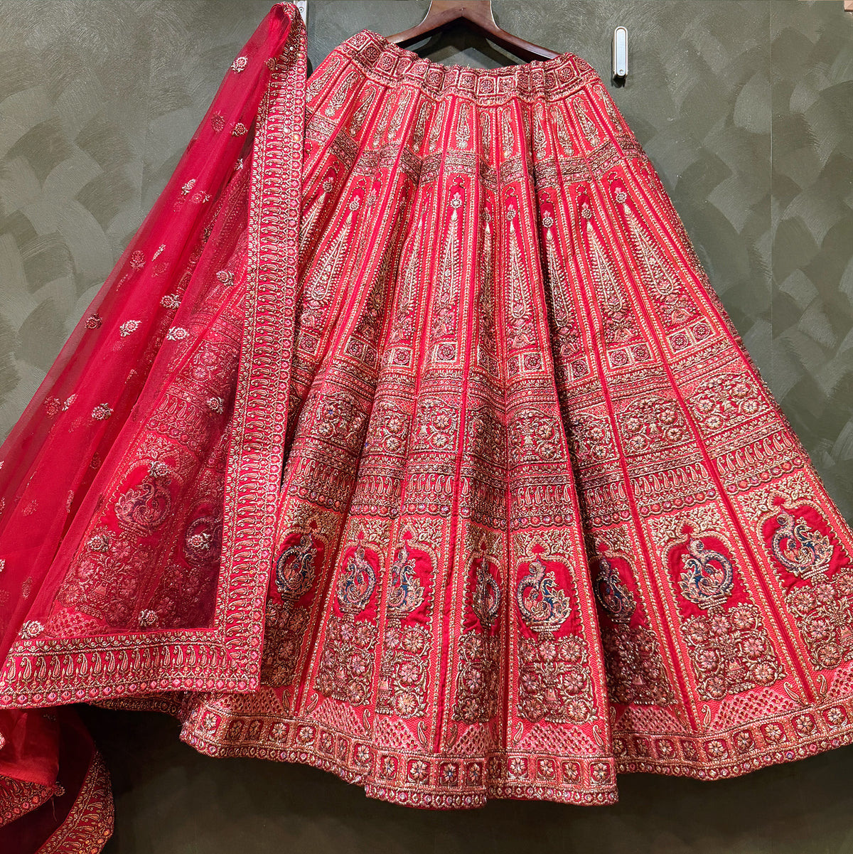 The Mewar Heritage Edit: Red Heritage Lehenga Ensemble II – Red – view 1