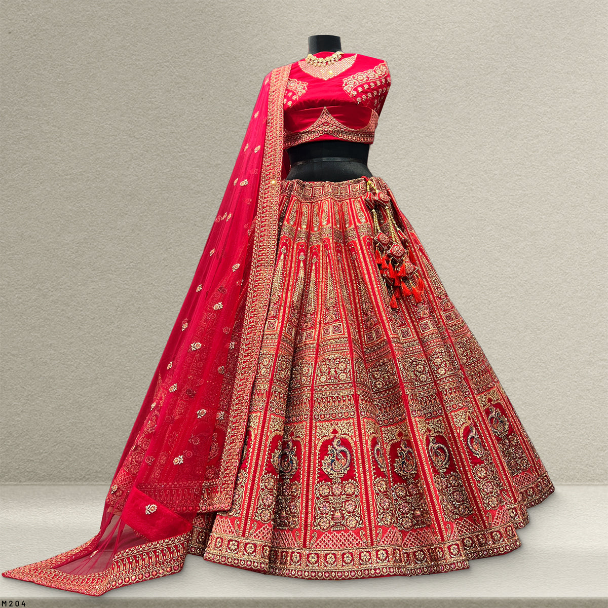 The Mewar Heritage Edit: Red Heritage Lehenga Ensemble II – Red – view 2