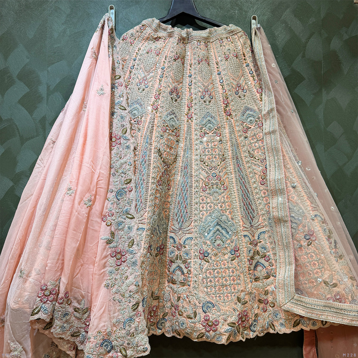 The Rajputana Darbar Edit: Peach Silk Lehenga Ensemble I – Peach – view 1