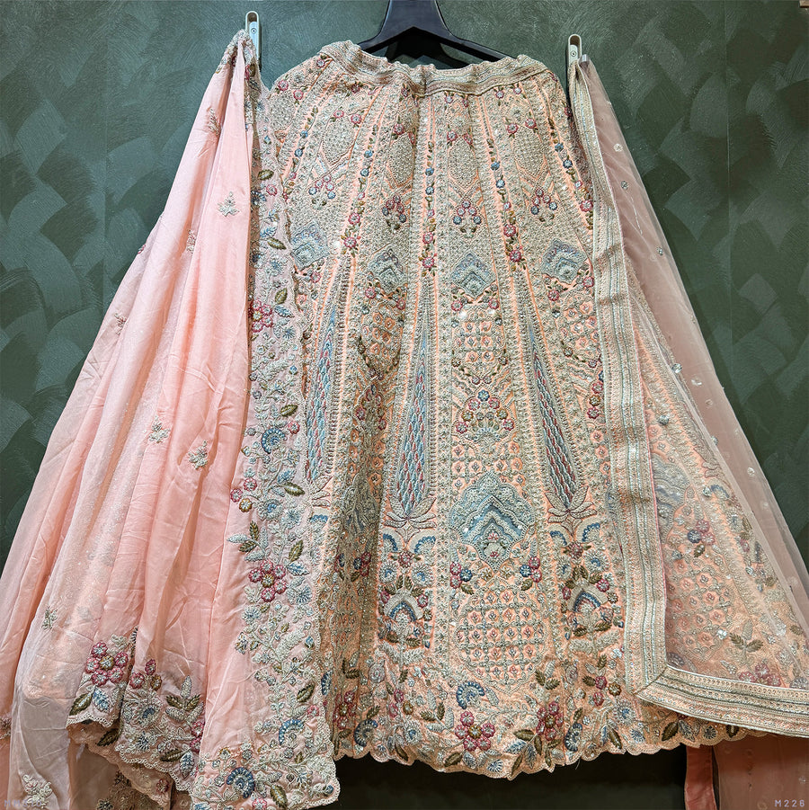 The Rajputana Darbar Edit: Peach Silk Lehenga Ensemble I