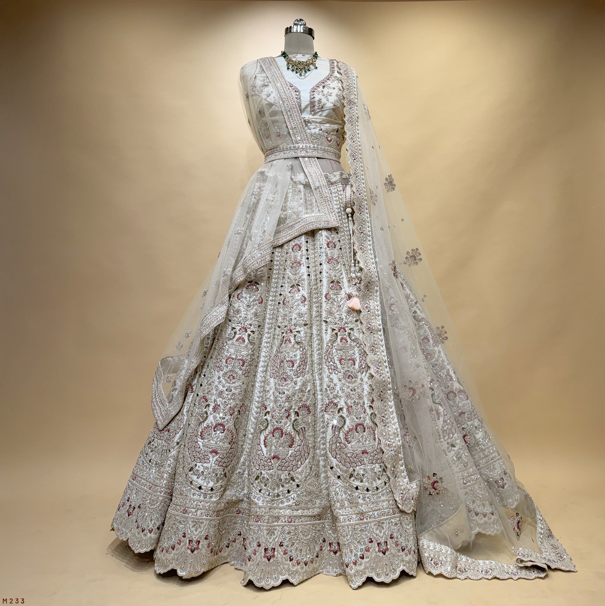 The Utsav Darbar: Ivory Heritage Lehenga Ensemble – Ivory – view 1
