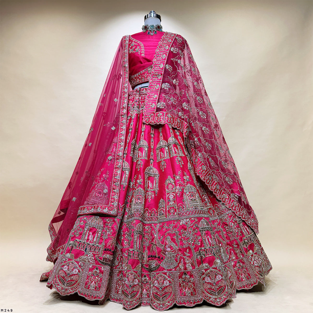 The Vivaha Edit: Pink Heritage Lehenga Ensemble – Pink – view 1
