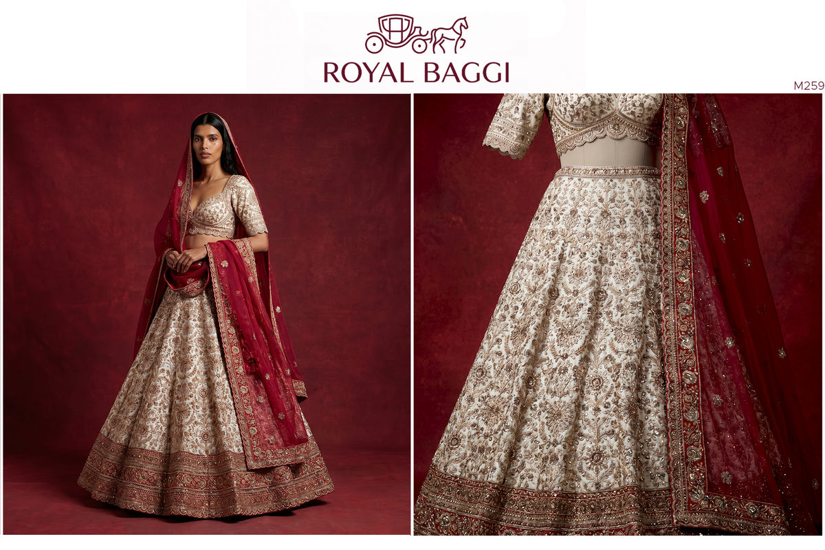 The Kesariya Heritage Edit: Ivory Red Lehenga Ensemble - Ivory Red - view 2