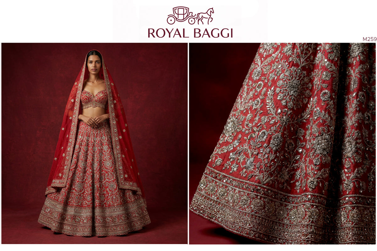 The Kesariya Heritage Edit: Ivory Red Lehenga Ensemble - Red - view 4