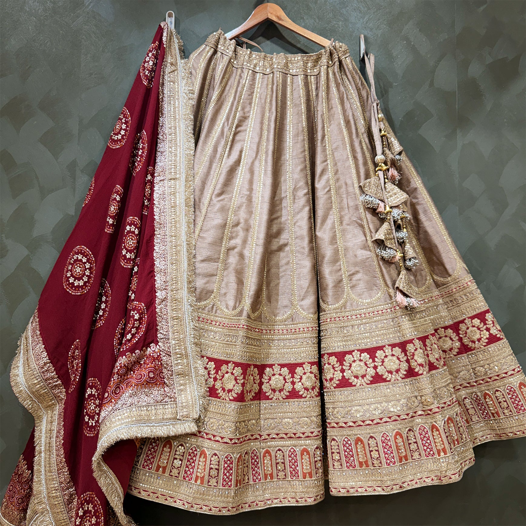 The Saubhagya Edit: Gold Heritage Lehenga Ensemble – Gold – view 1