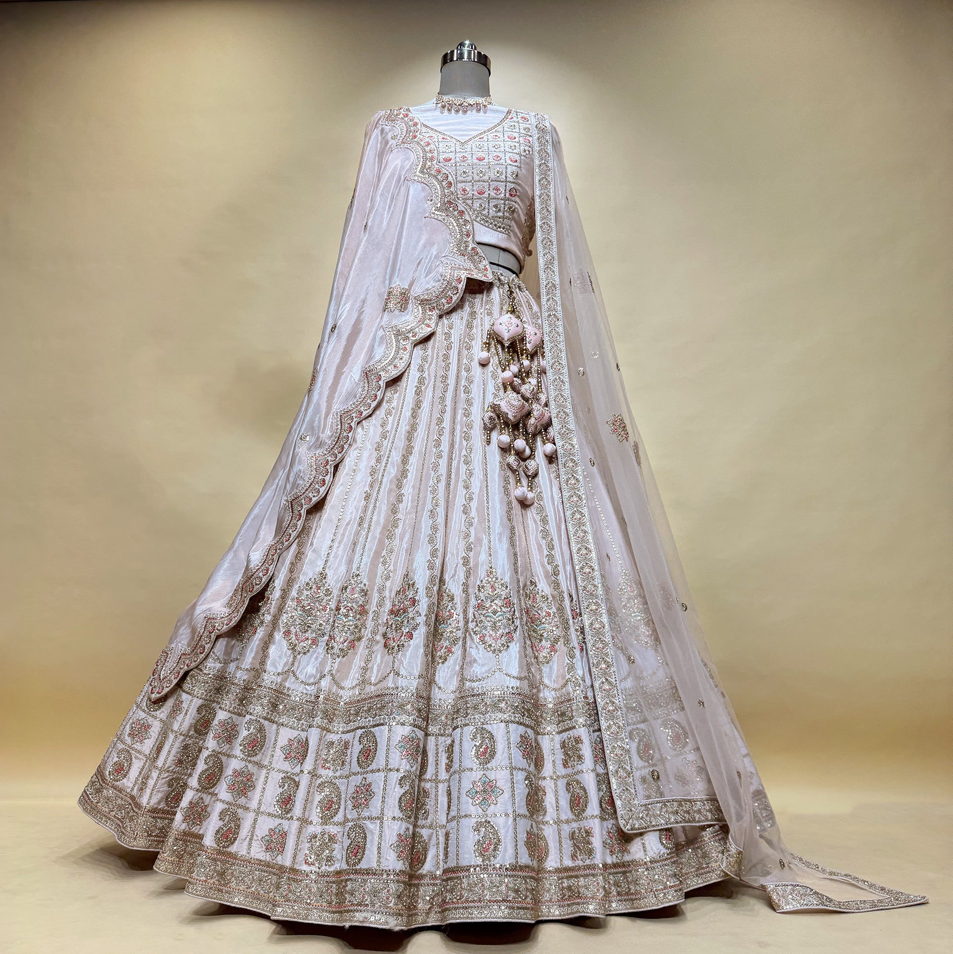 The Rajputana Darbar Edit: Pink Heritage Lehenga Ensemble III – Baby Pink – view 1