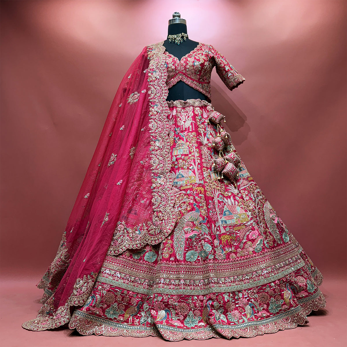 The Kesariya Heritage Edit: Pink Lehenga Ensemble - Pink - view 2