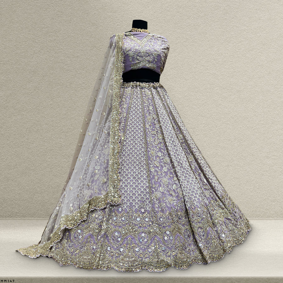 The Parampara Collection: Lavender Georgette Lehenga Ensemble I