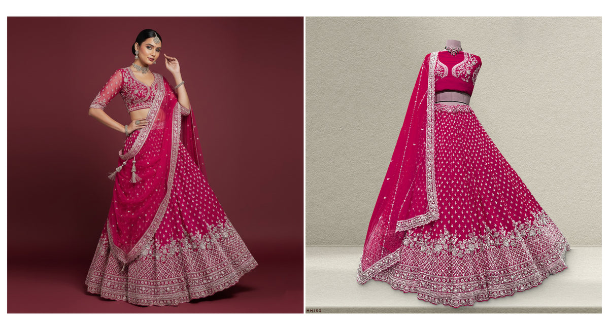 The Utsav Collection: Green Georgette Lehenga Ensemble IV – Green – view 2