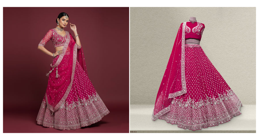 The Utsav Collection: Green Georgette Lehenga Ensemble IV