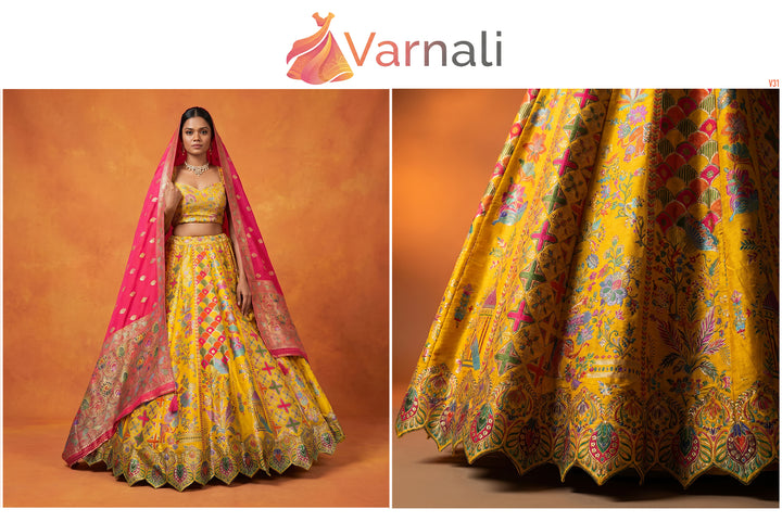 The Ananda Heirloom: Yellow Heritage Lehenga Ensemble IV