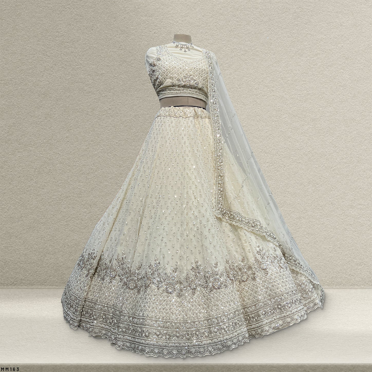 The Banaras Loom Heirloom: Blue Heritage Lehenga Ensemble – Blue – view 3