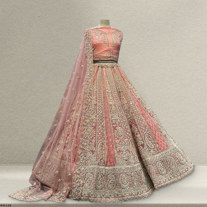 The Kashi Trousseau Edit: Pink Net Lehenga Ensemble