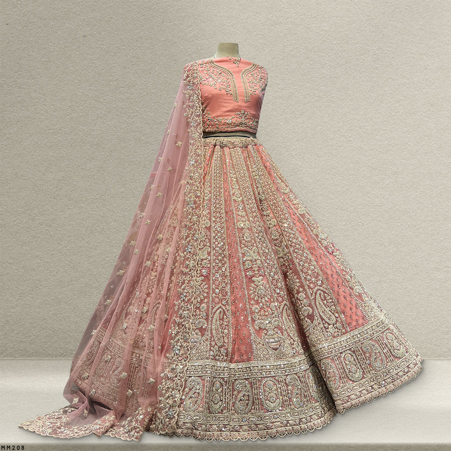 The Kashi Trousseau Edit: Pink Net Lehenga Ensemble