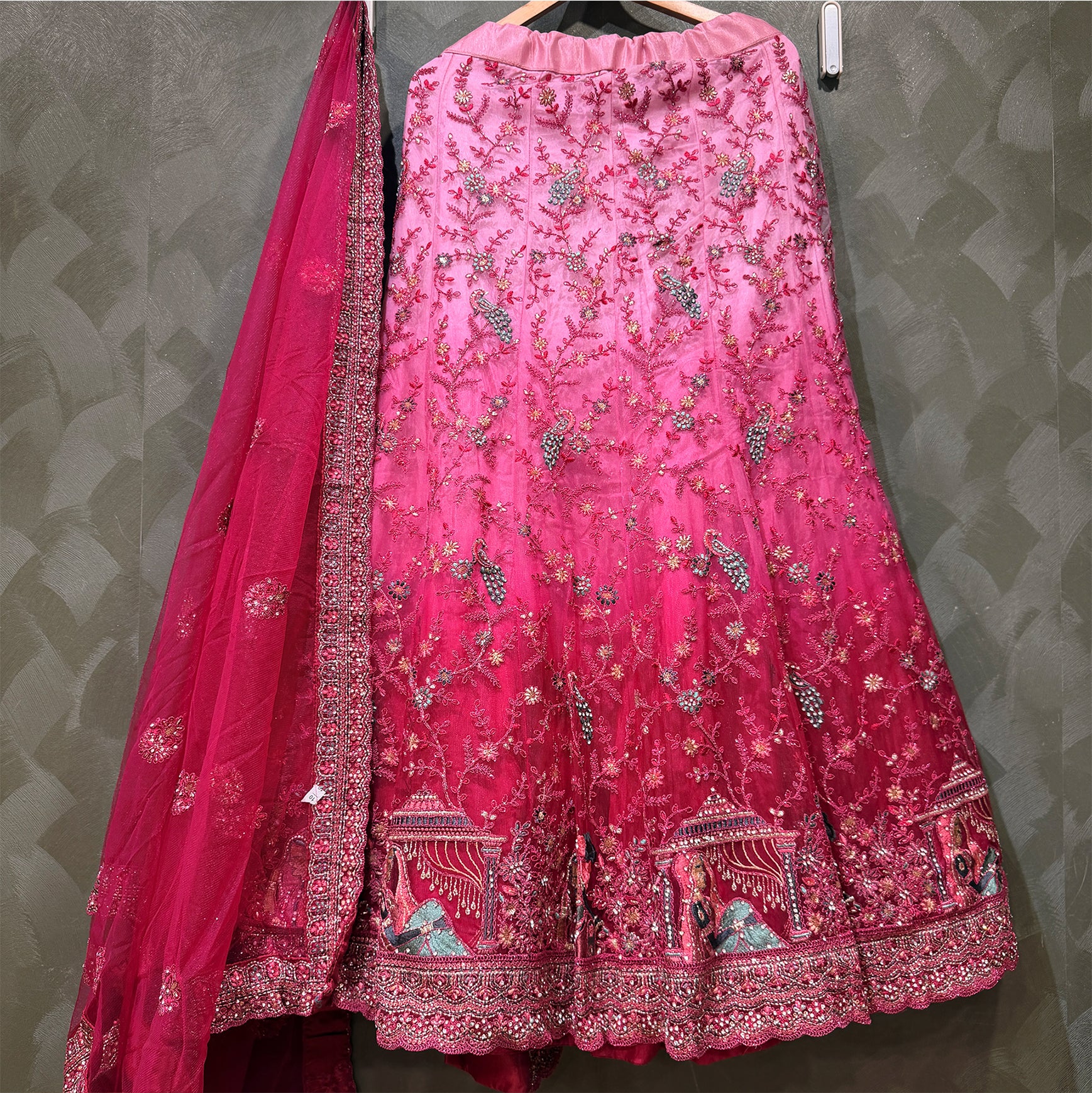 The Banaras Loom Collection: Blue Net Lehenga Ensemble IV – Blue – view 7