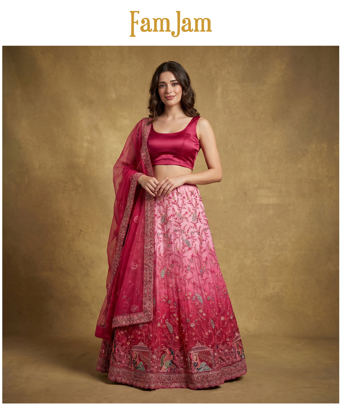 The Banaras Loom Collection: Blue Net Lehenga Ensemble IV – Blue – view 8