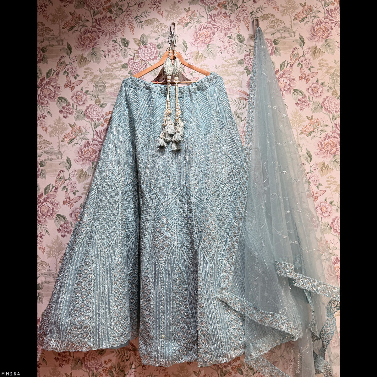 The Utsav Edit: Blue Heritage Lehenga Ensemble – Blue – view 1