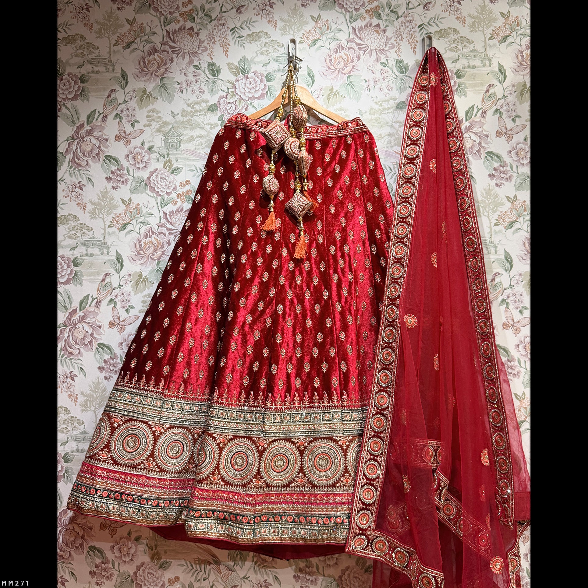 The Kashi Trousseau Darbar: Maroon Heritage Lehenga Ensemble I – Maroon – view 1
