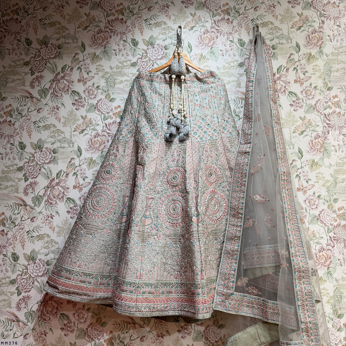 The Marwar Collection Edit: Blue Heritage Lehenga Ensemble II – Blue – view 1