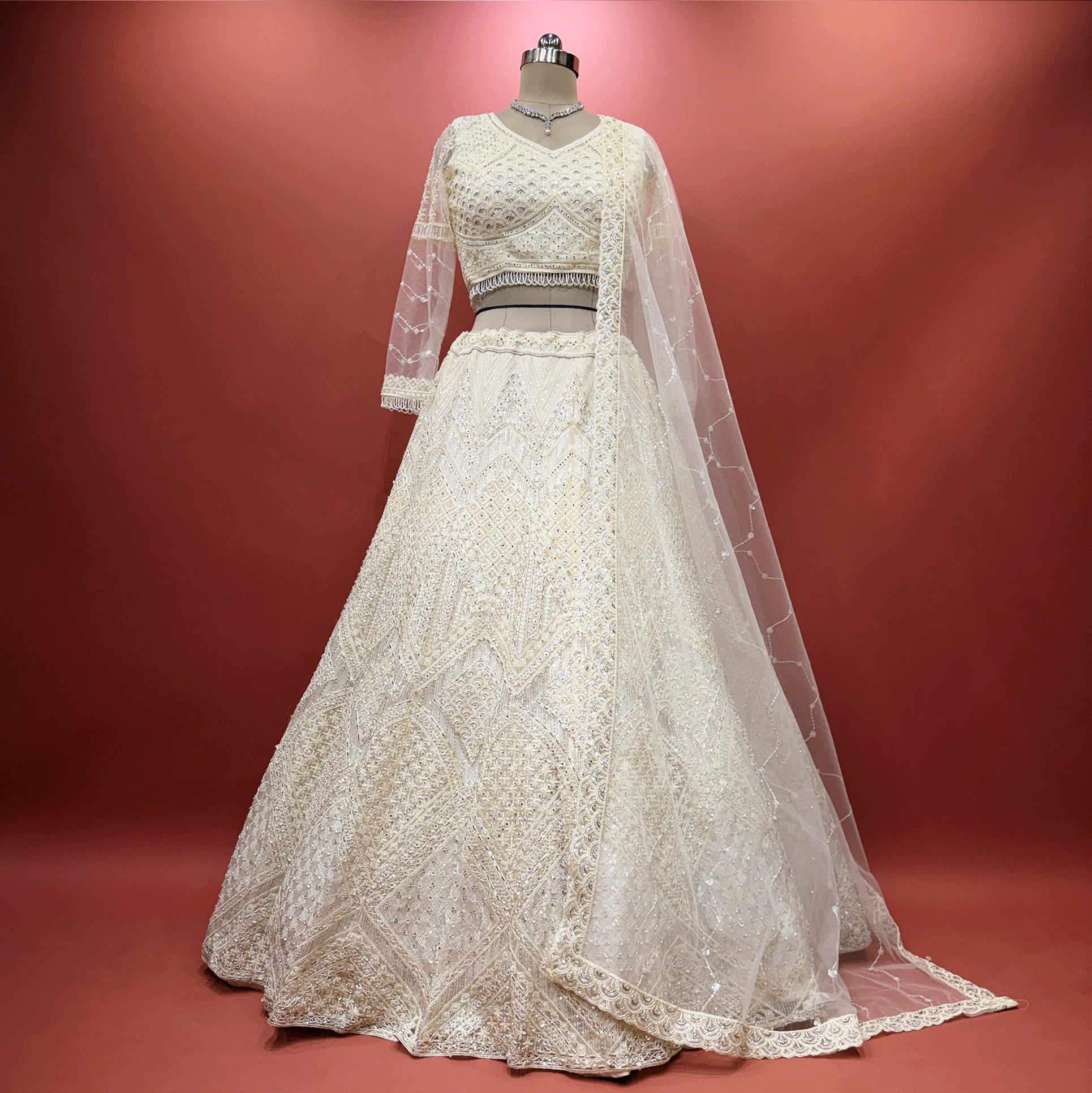 The Banaras Loom Edit: Blue Heritage Lehenga Ensemble I – Blue – view 3