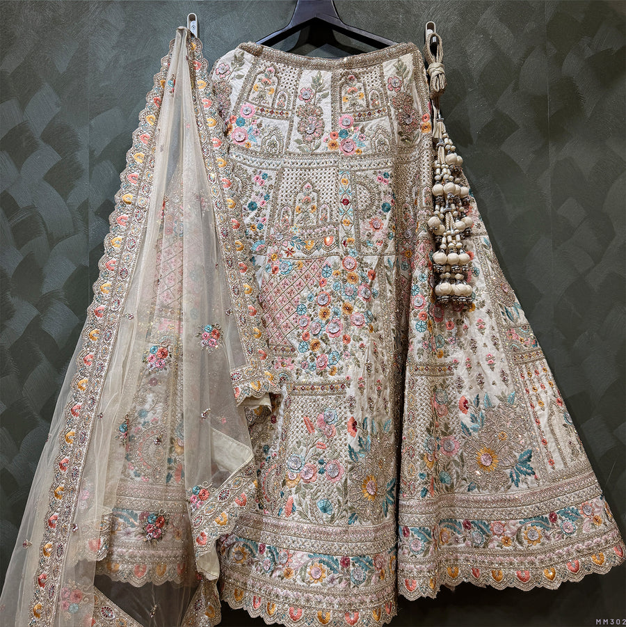 The Jharokha Heirloom Edit: Ivory Heritage Lehenga Ensemble IV