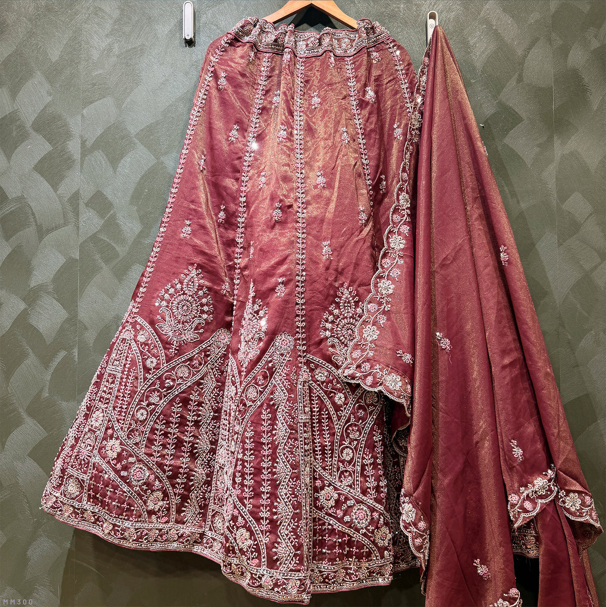 The Kashi Trousseau Edit: Orange Heritage Lehenga Ensemble IV – Orange – view 1