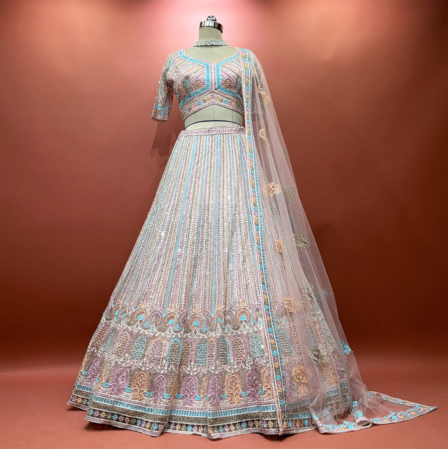 The Aarohi Darbar: Pink Heritage Lehenga Ensemble III