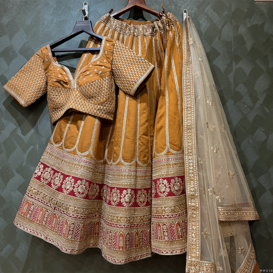 The Kashi Trousseau Heirloom: Ivory Silk Lehenga Ensemble