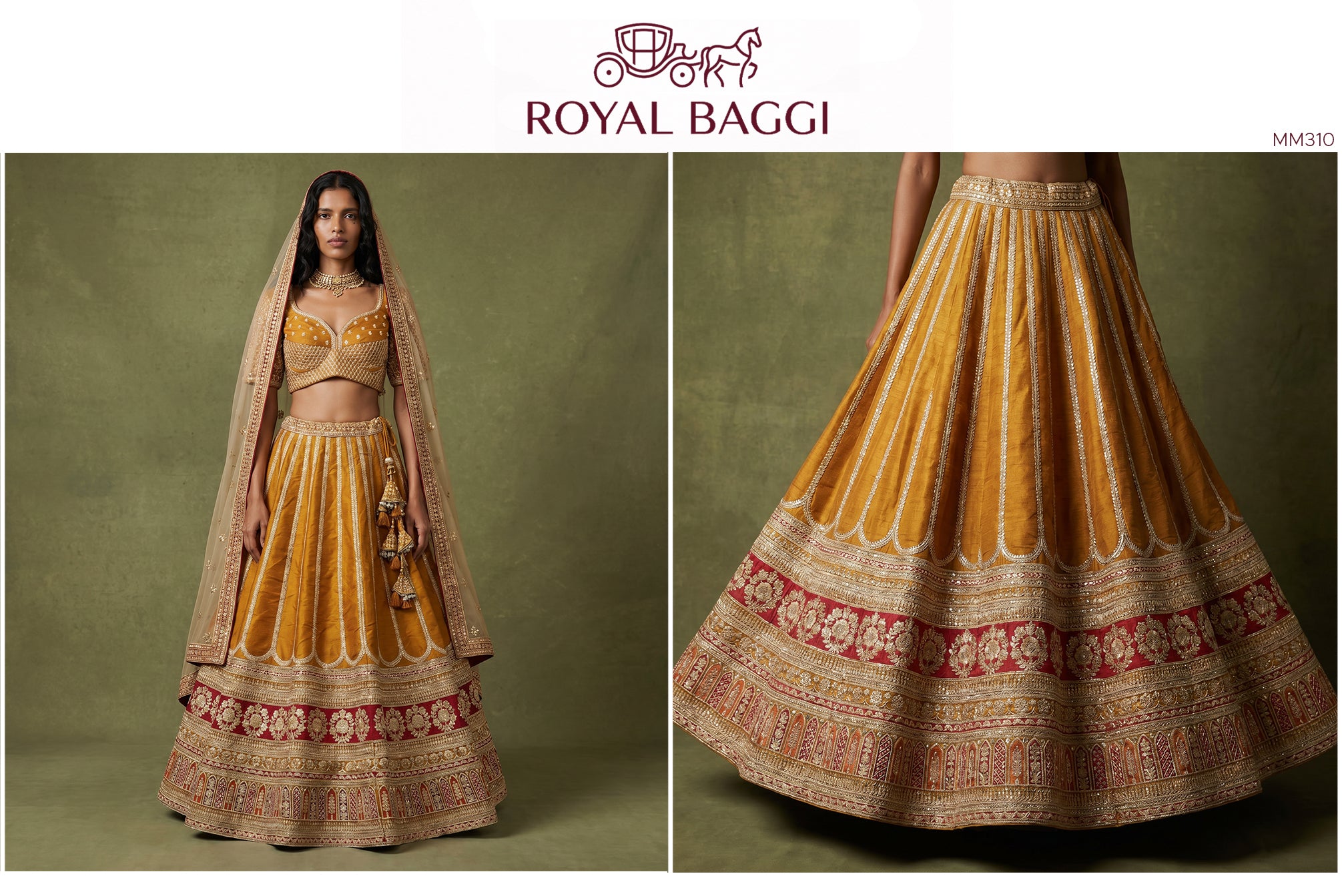 The Kashi Trousseau Heirloom: Ivory Silk Lehenga Ensemble – Ivory – view 4