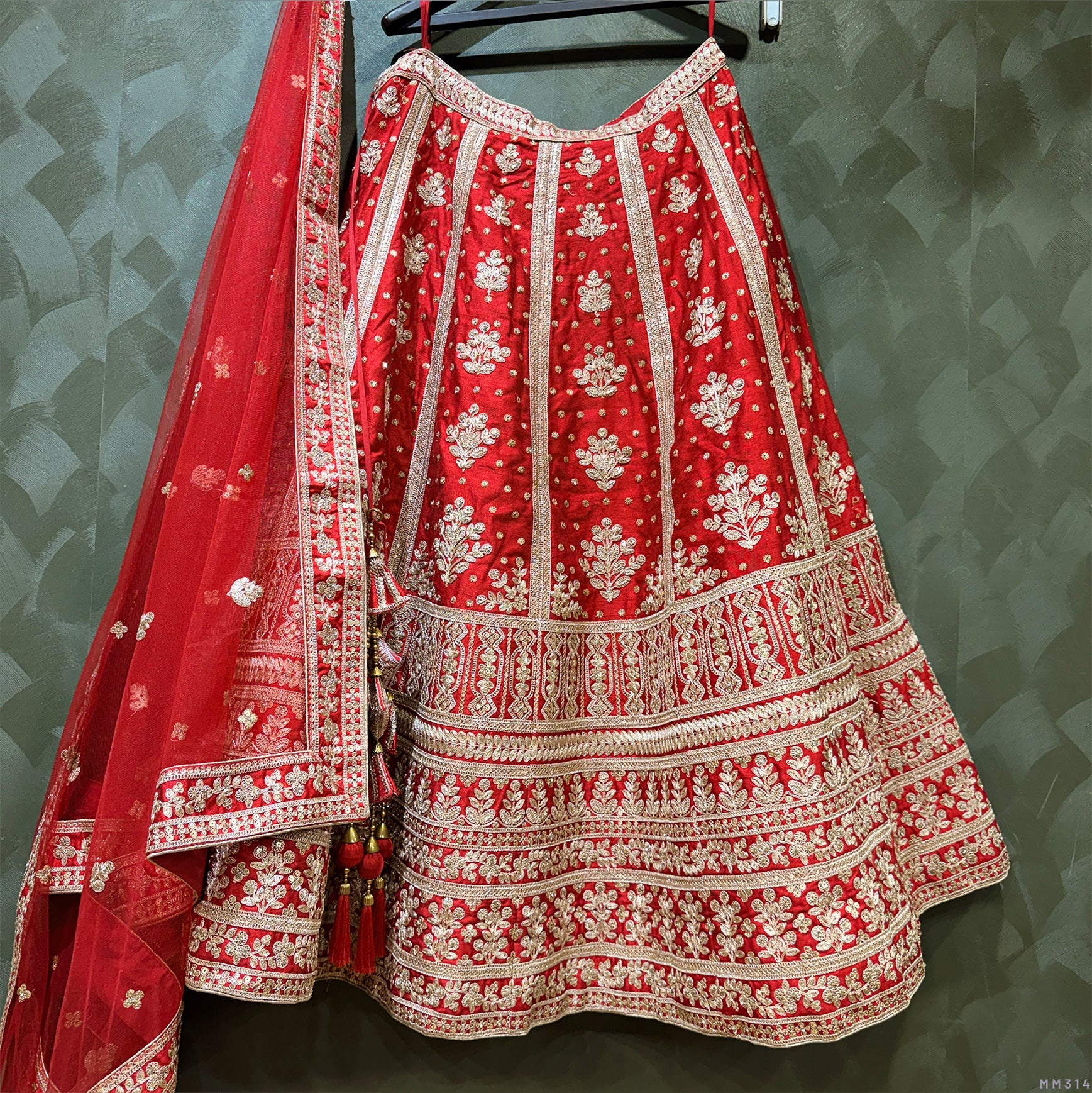 The Udaipur Royal Heirloom: Red Heritage Lehenga Ensemble – Red – view 1