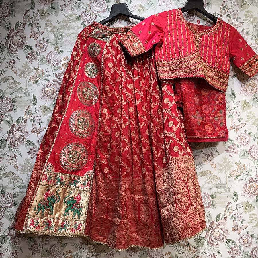 The Mangalam Edit: Red Heritage Lehenga Ensemble