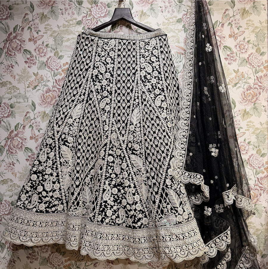 The Parampara Heirloom: Black Heritage Lehenga Ensemble IV