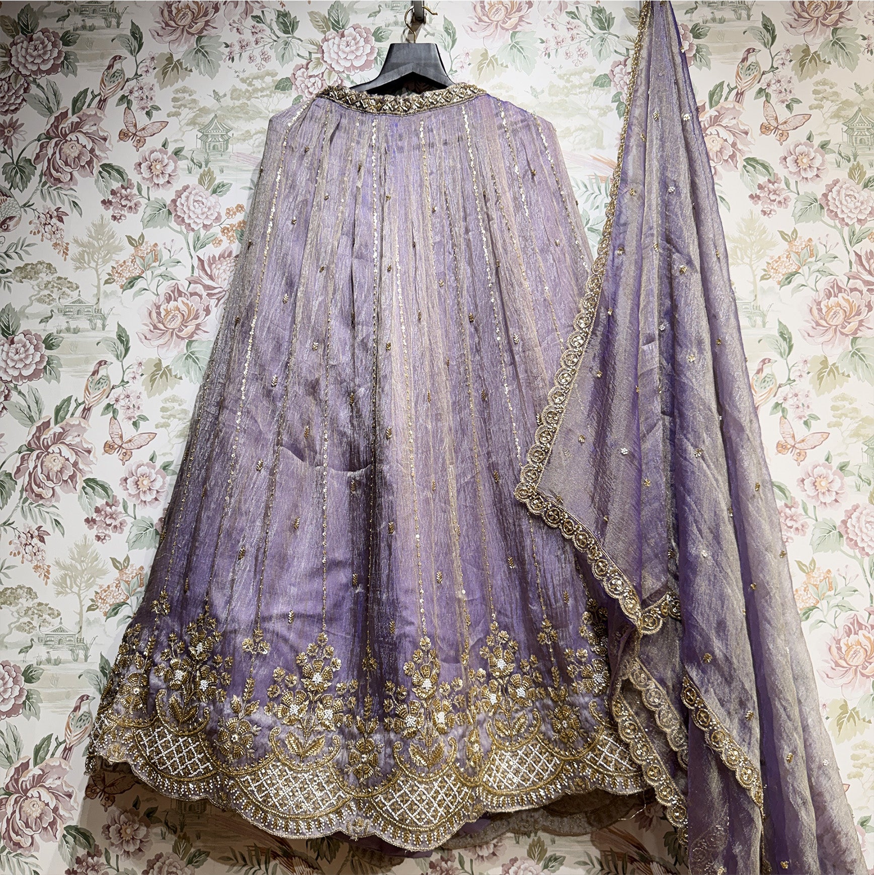 The Amber Fort Heirloom: Peach Heritage Lehenga Ensemble III – Peach – view 3