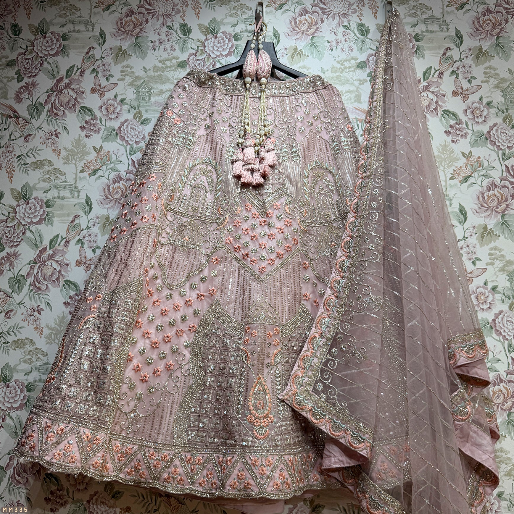 The Parampara Collection: Blue Heritage Lehenga Ensemble IV – Blue – view 2