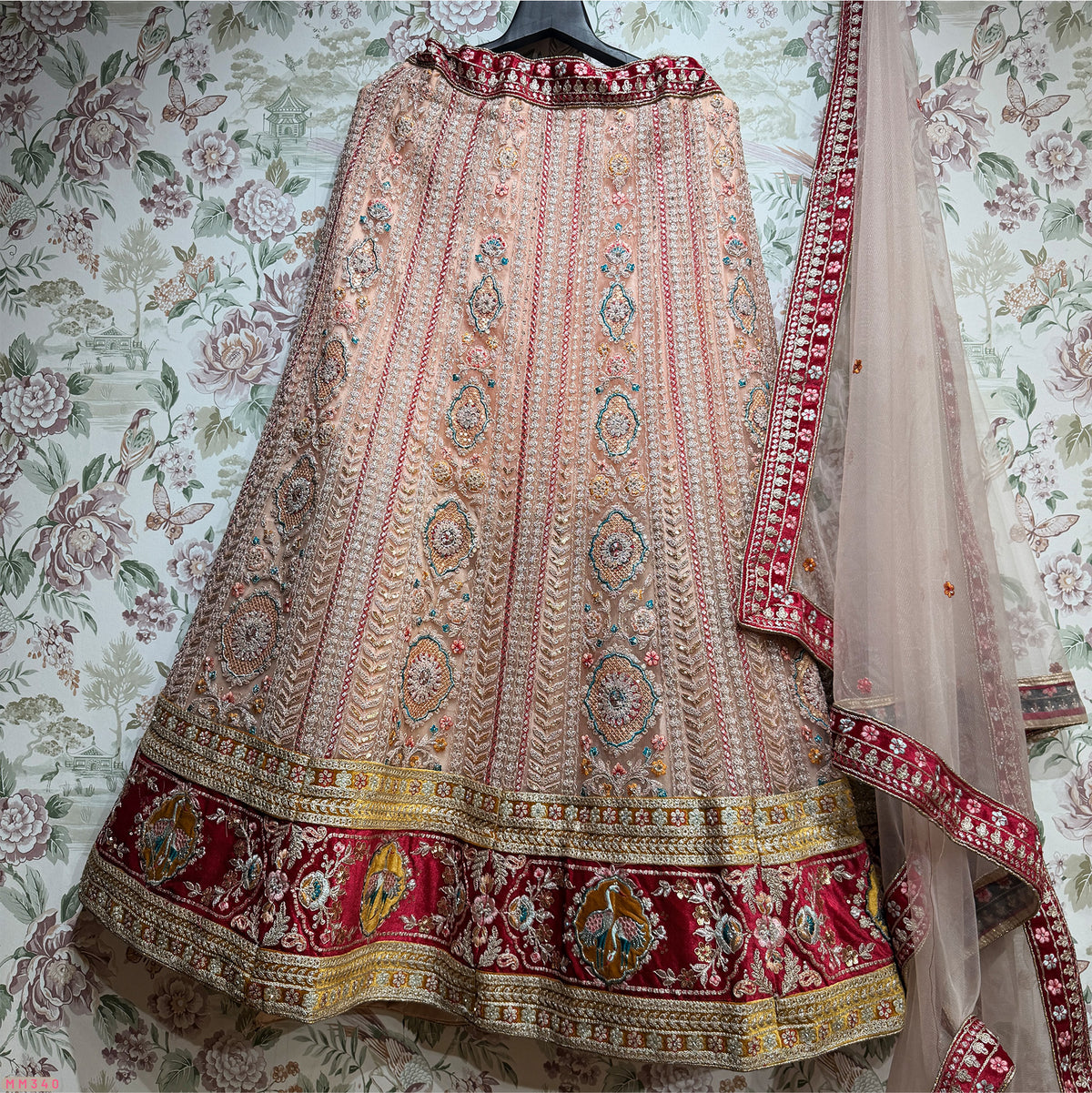 The Marwar Collection Edit: Peach Heritage Lehenga Ensemble II – Peach – view 1